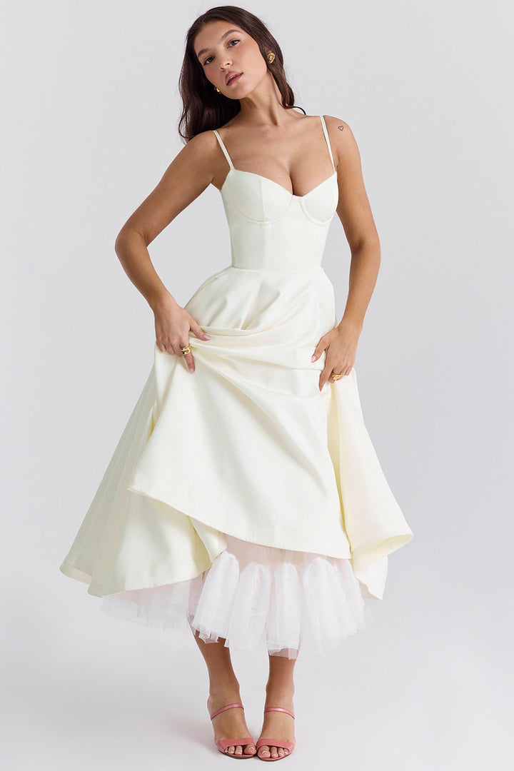 BUSTIER MIDI DRESS FOR WOMEN