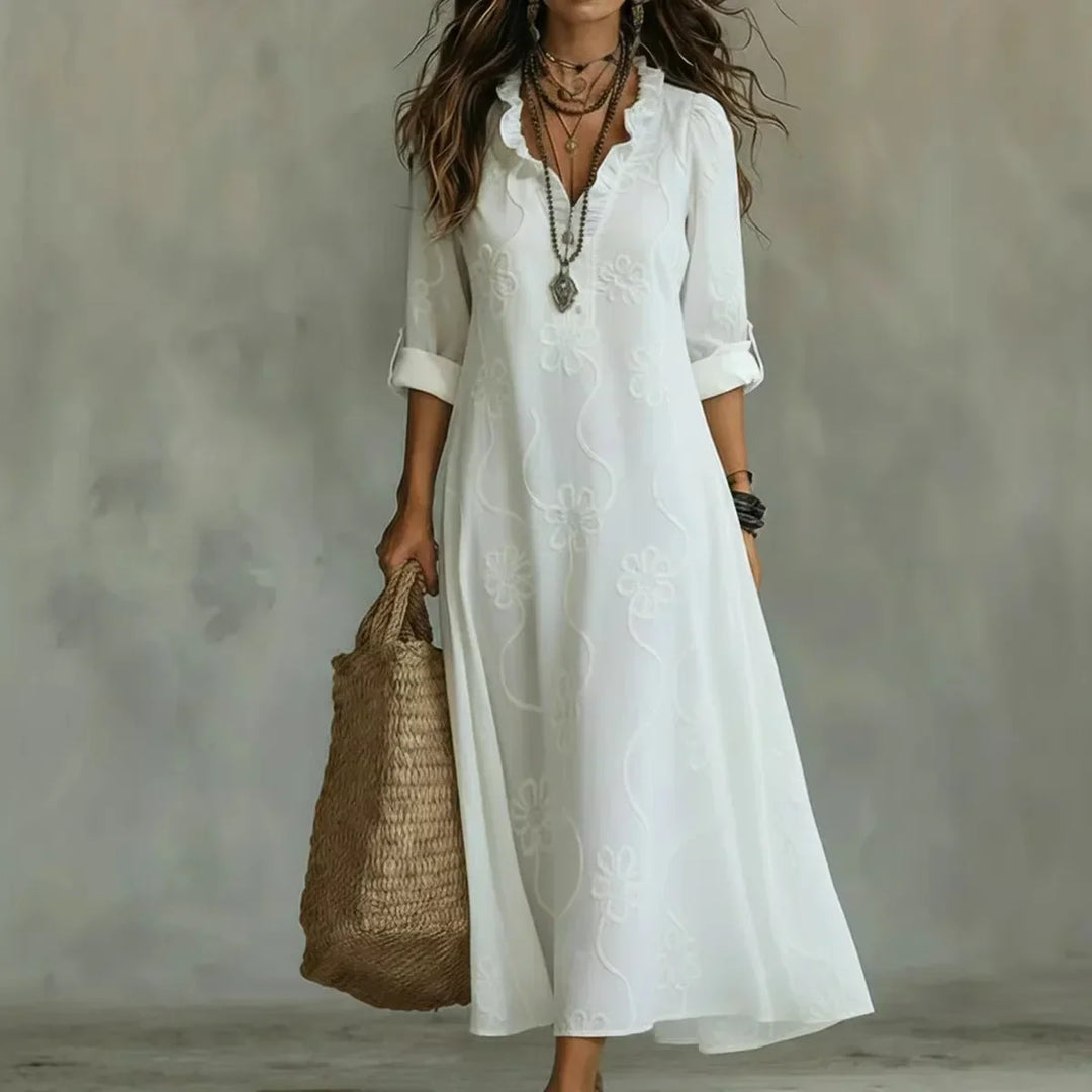 Sienna | Women's Floral Maxi Dress Belly-Flattering Summer Fit