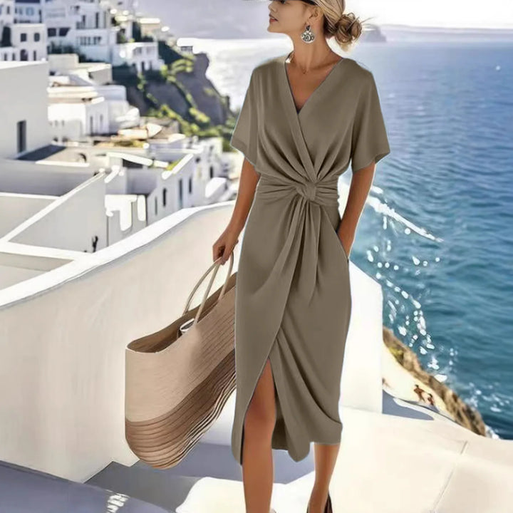 Arianne WRAP V-NECK TIE-WAIST MIDI DRESS FOR WOMEN