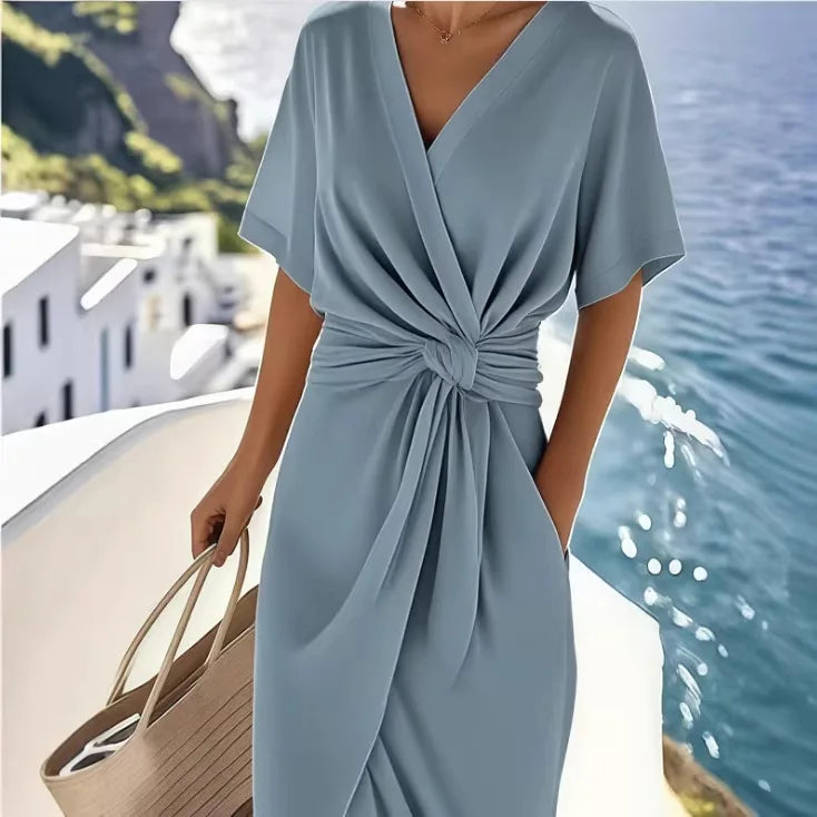 Arianne WRAP V-NECK TIE-WAIST MIDI DRESS FOR WOMEN