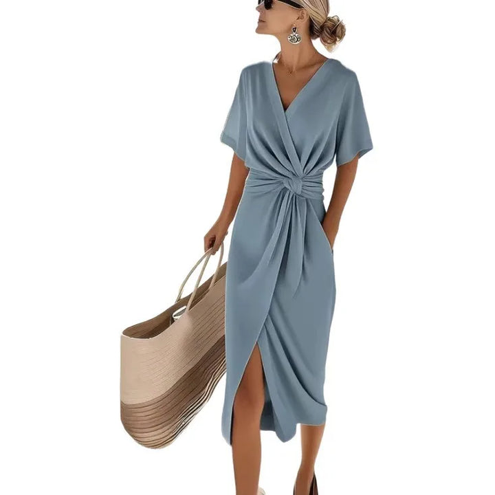 Arianne WRAP V-NECK TIE-WAIST MIDI DRESS FOR WOMEN