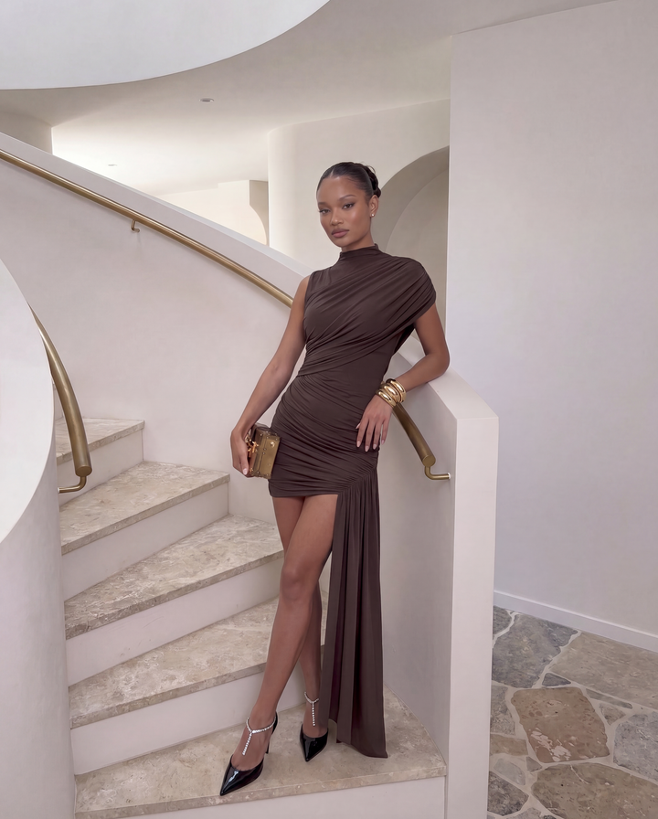 Nadalee HIGH NECK MINI DRESS FOR WOMEN