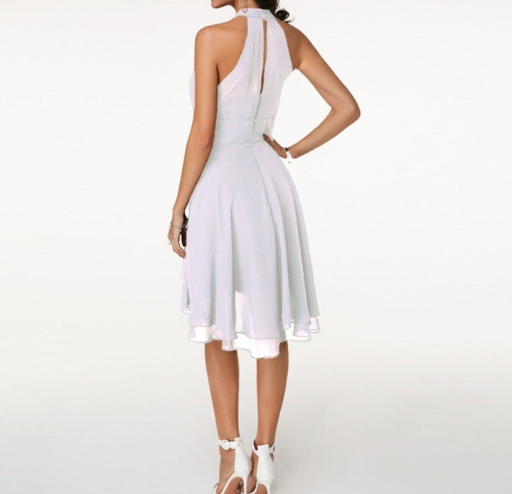 HALTER RUFFLE MIDI DRESS FOR WOMEN