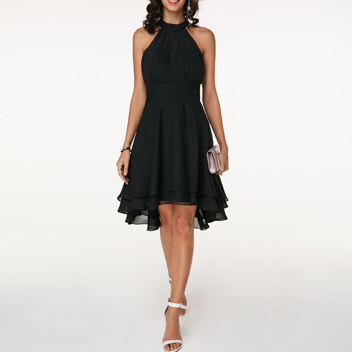 HALTER RUFFLE MIDI DRESS FOR WOMEN