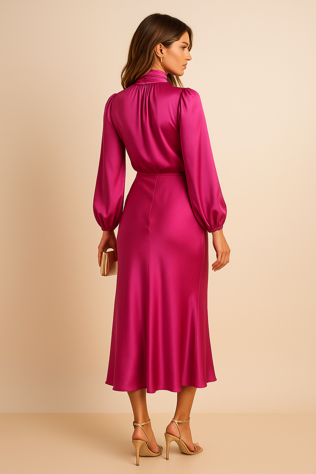 Calla High Neck Midi Dress for Women