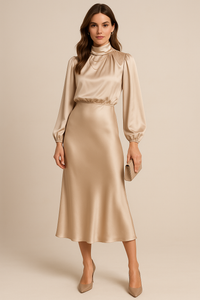 Calla High Neck Midi Dress for Women