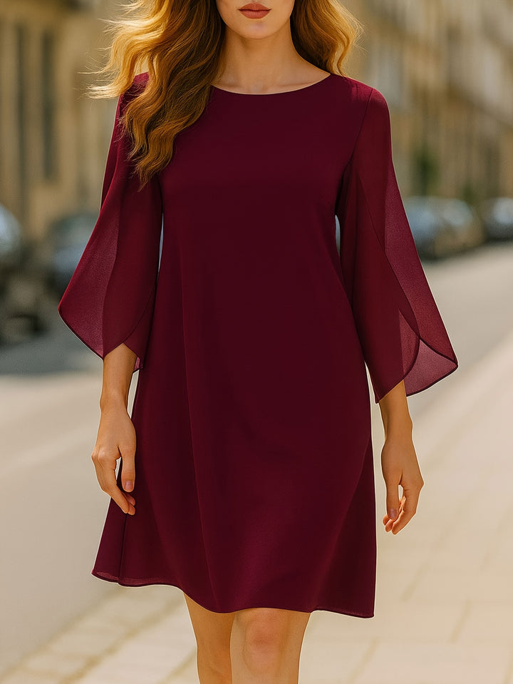 SPLIT SLEEVE A-LINE DRESS FOR WOMEN