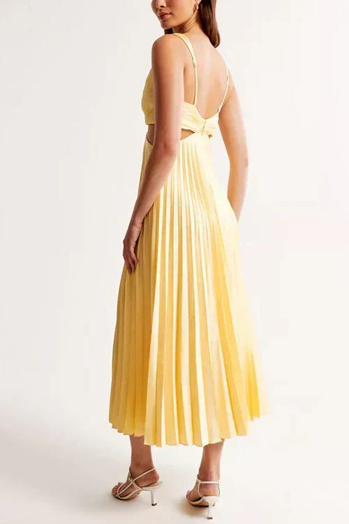 Ariane Pleated Cut-Out Midi Dress for Women