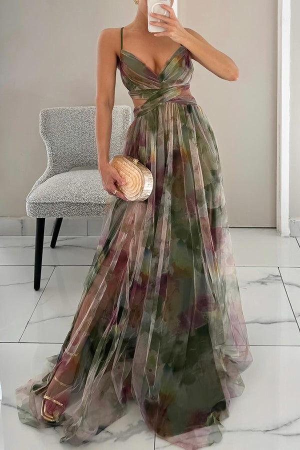 FLOWY V-NECK MAXI DRESS FOR WOMEN