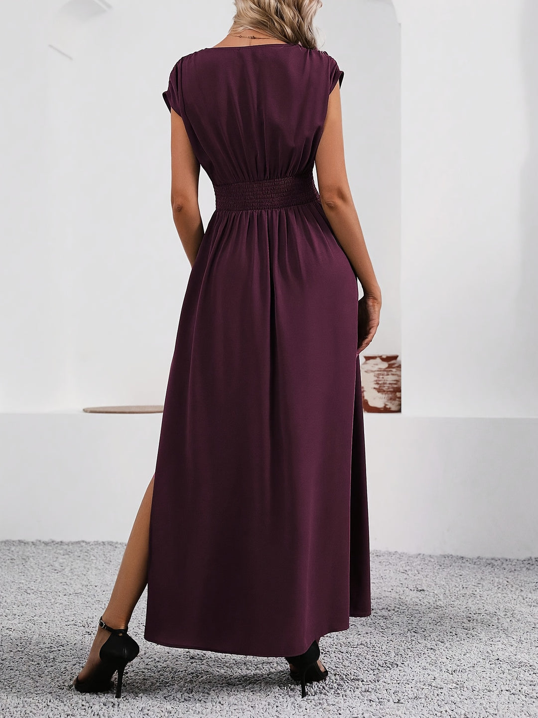 DRAPED WRAP MAXI DRESS FOR WOMEN