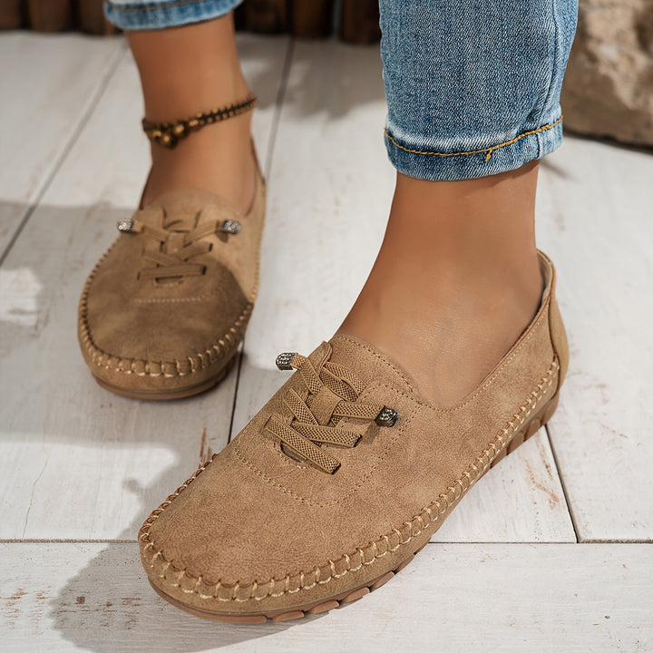 Nadyssa | Slip-On Ribbed Loafers with Cushioned Comfort Sole