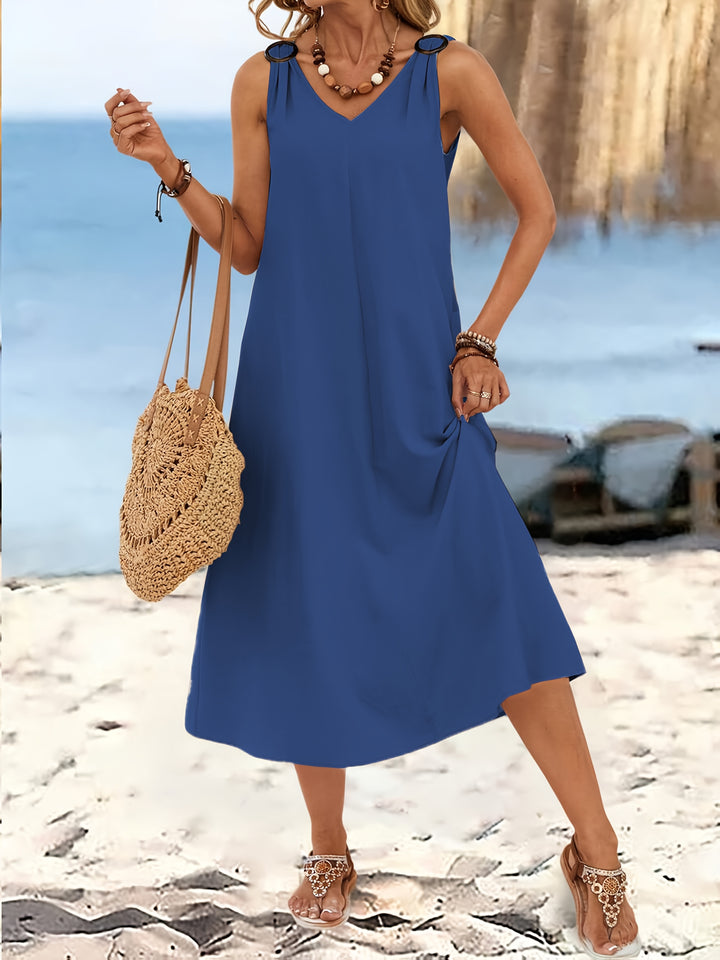RING-STRAP V-NECK MAXI DRESS FOR WOMEN