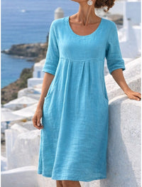 POCKET SHIFT MIDI DRESS FOR WOMEN