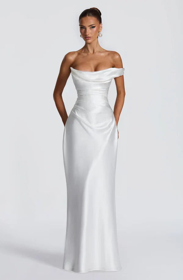 ASYMMETRIC LACE-UP MAXI DRESS FOR WOMEN