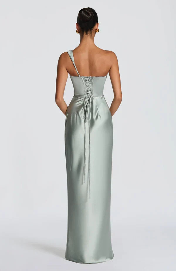 ASYMMETRIC LACE-UP MAXI DRESS FOR WOMEN