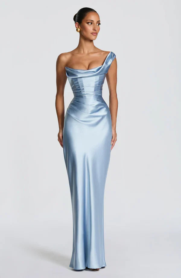 ASYMMETRIC LACE-UP MAXI DRESS FOR WOMEN