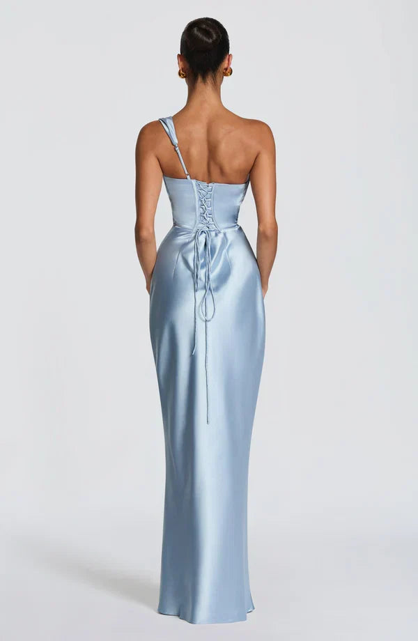 ASYMMETRIC LACE-UP MAXI DRESS FOR WOMEN