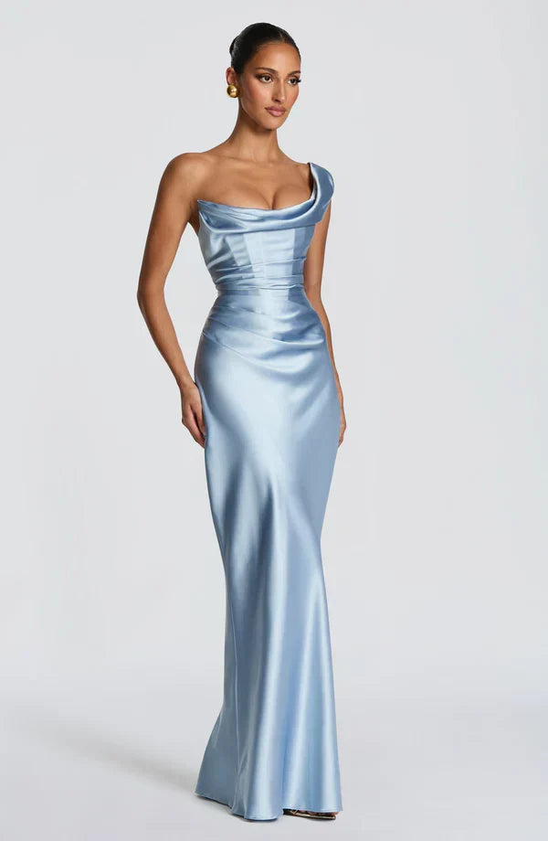 ASYMMETRIC LACE-UP MAXI DRESS FOR WOMEN