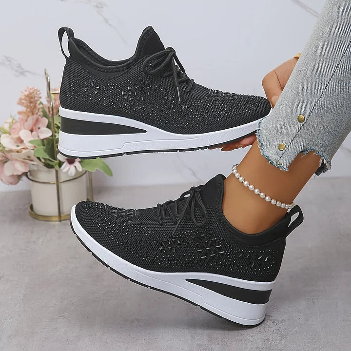 Ingeborg's | Sparkling Mesh Slip-On Sneakers with Arch Support for Women