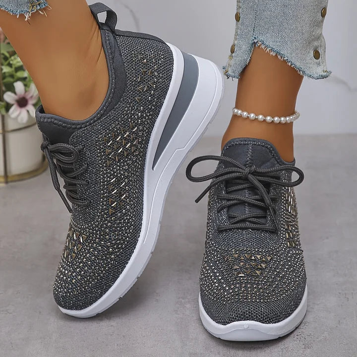 Ingeborg's | Sparkling Mesh Slip-On Sneakers with Arch Support for Women