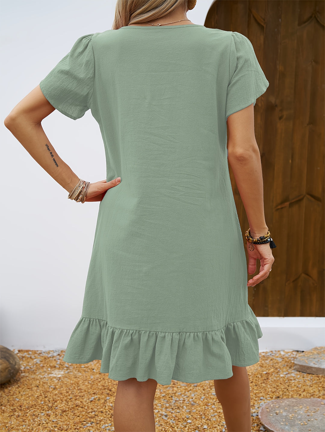 RUFFLE HEM MINI DRESS FOR WOMEN