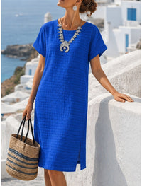RELAXED CREW NECK MINI DRESS FOR WOMEN