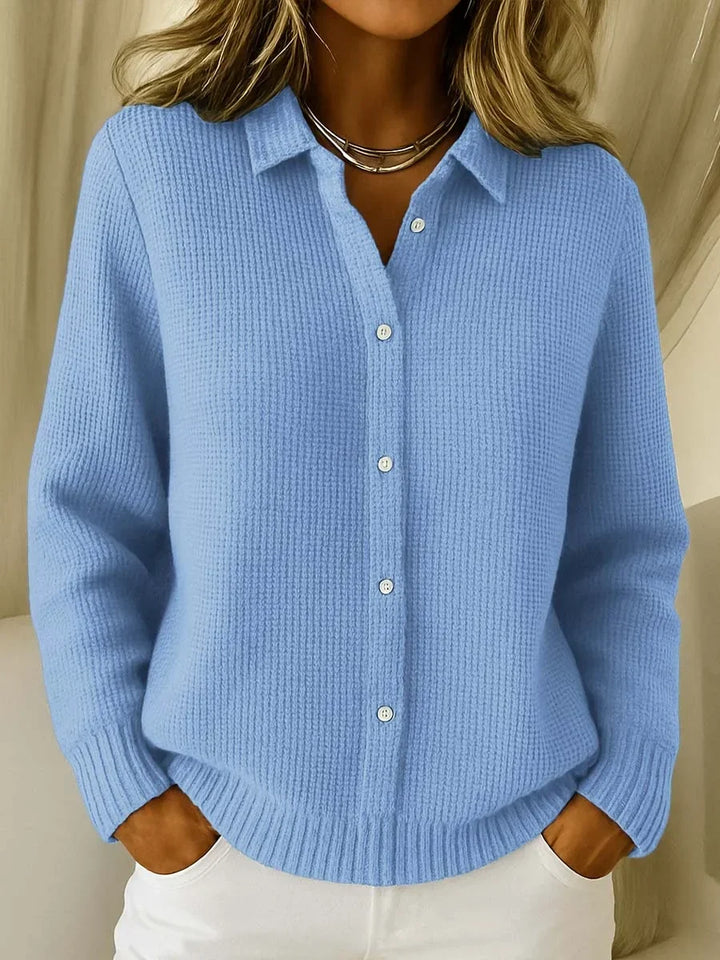 Pippa | Ribbed Knit Sweater with Stand-Up Collar for Women