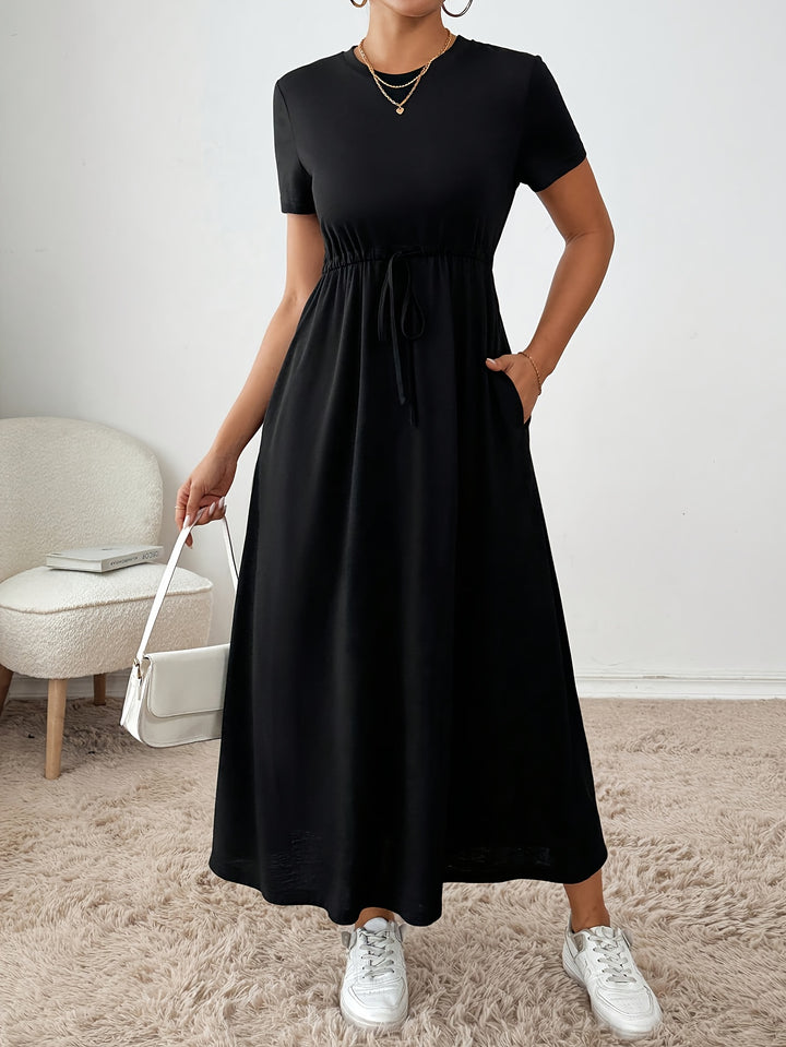 TIE-WAIST T-SHIRT MAXI DRESS FOR WOMEN
