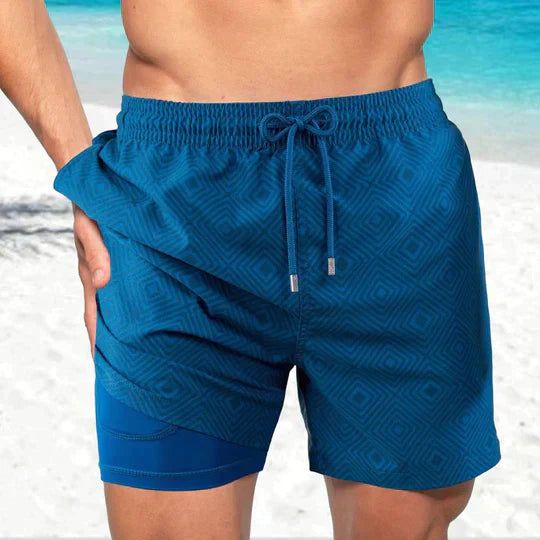 Mads | Men's Printed Compression-Lined Swim Shorts