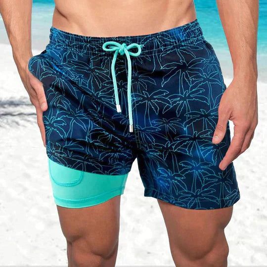Mads | Men's Printed Compression-Lined Swim Shorts