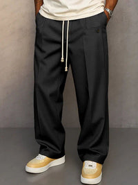 Niklas | Men's Tapered Drawstring Trousers with Front Crease