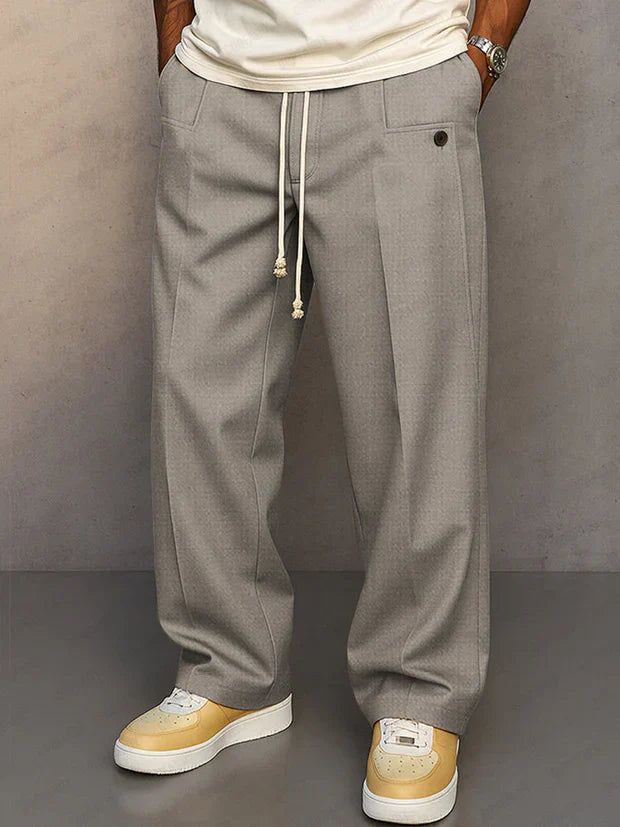 Niklas | Men's Tapered Drawstring Trousers with Front Crease