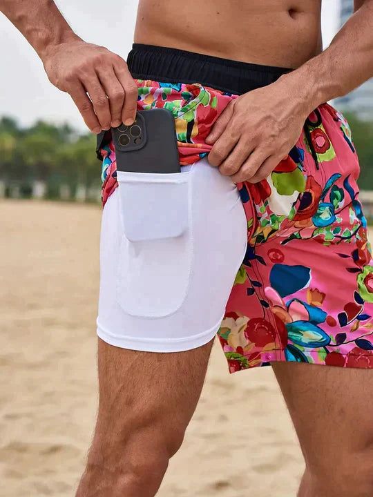 Mads | Men's Printed Compression-Lined Swim Shorts
