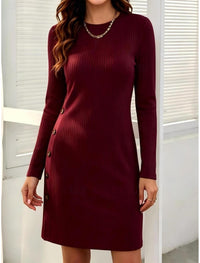 RIBBED KNIT BODYCON DRESS FOR WOMEN
