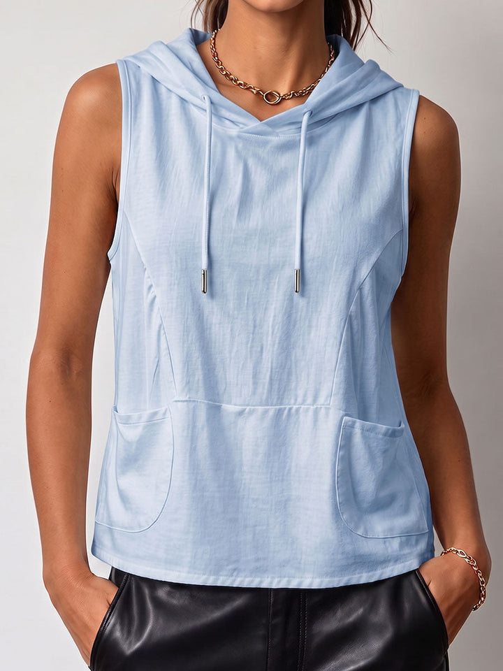 HOODED SLEEVELESS TANK TOP FOR WOMEN
