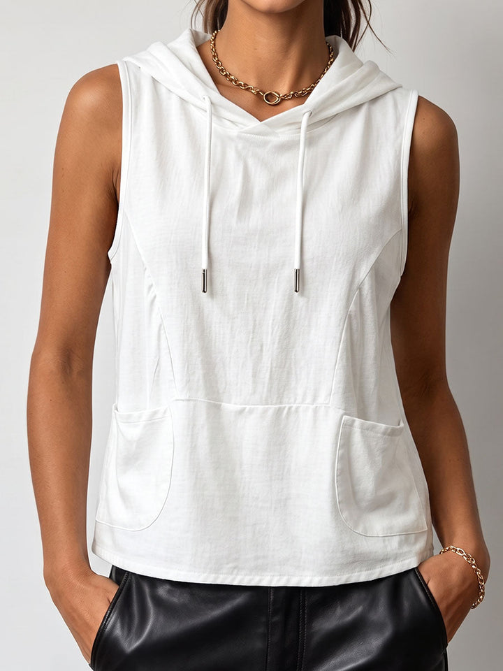 HOODED SLEEVELESS TANK TOP FOR WOMEN