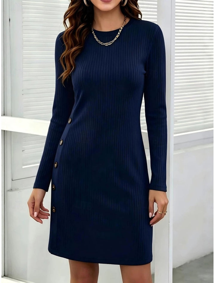 RIBBED KNIT BODYCON DRESS FOR WOMEN