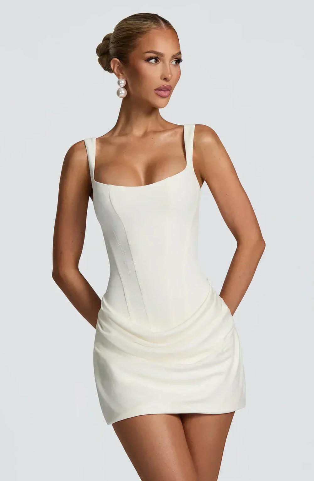 DRAPED CORSET MINI DRESS FOR WOMEN