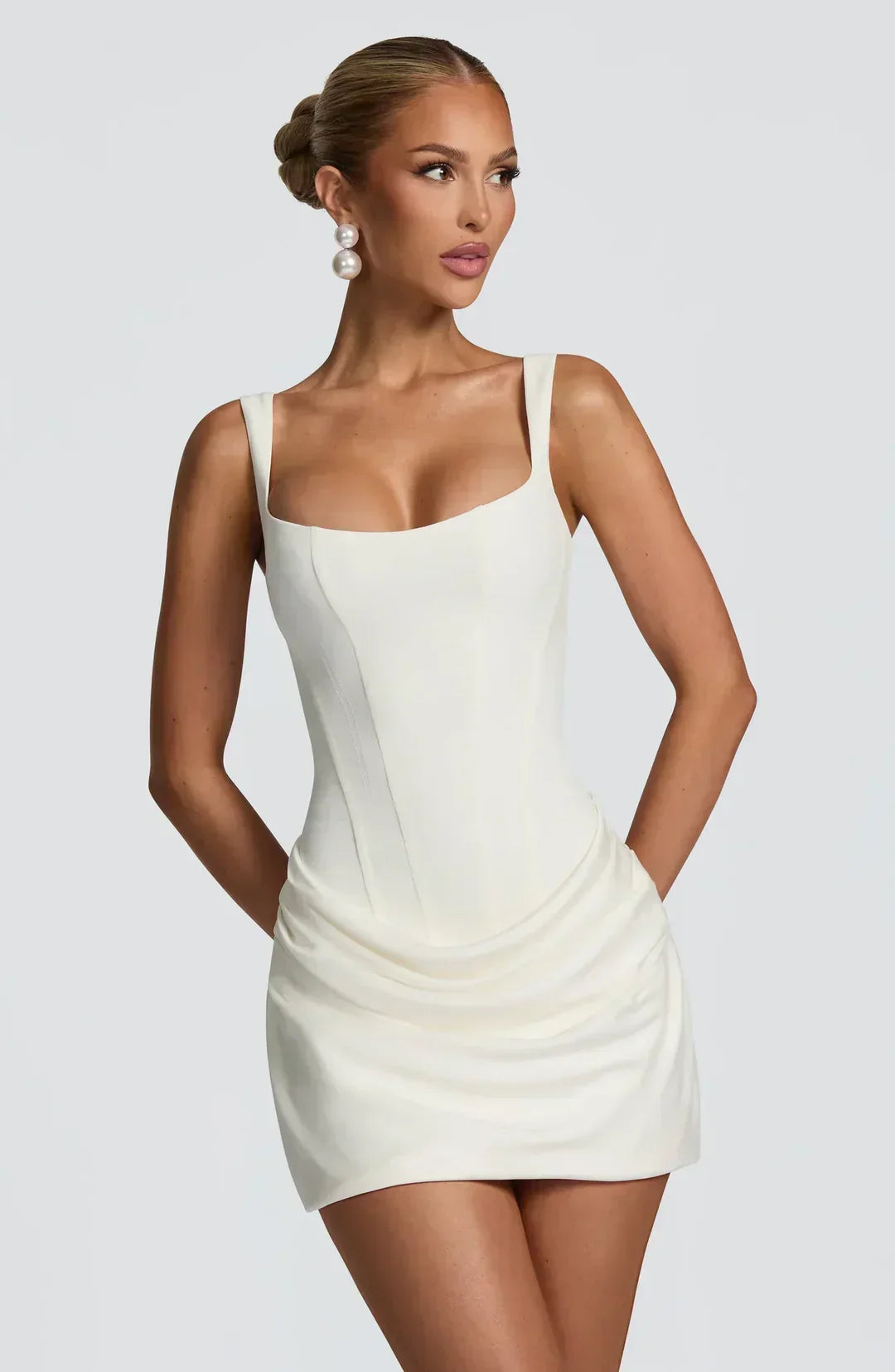 DRAPED CORSET MINI DRESS FOR WOMEN