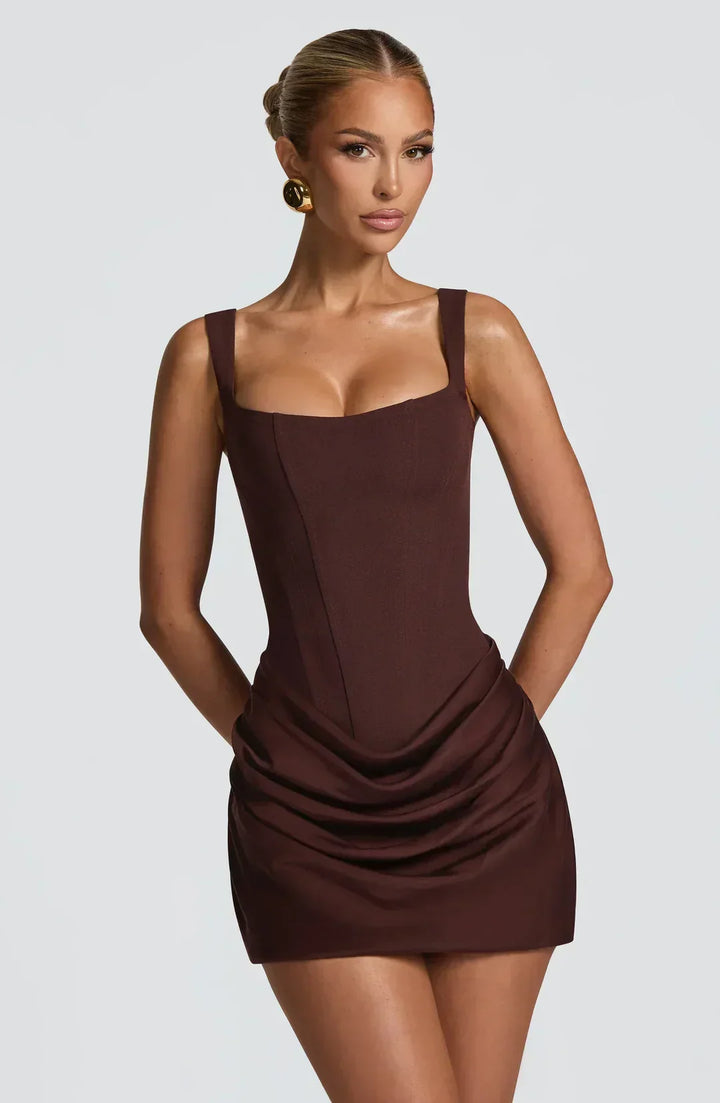DRAPED CORSET MINI DRESS FOR WOMEN