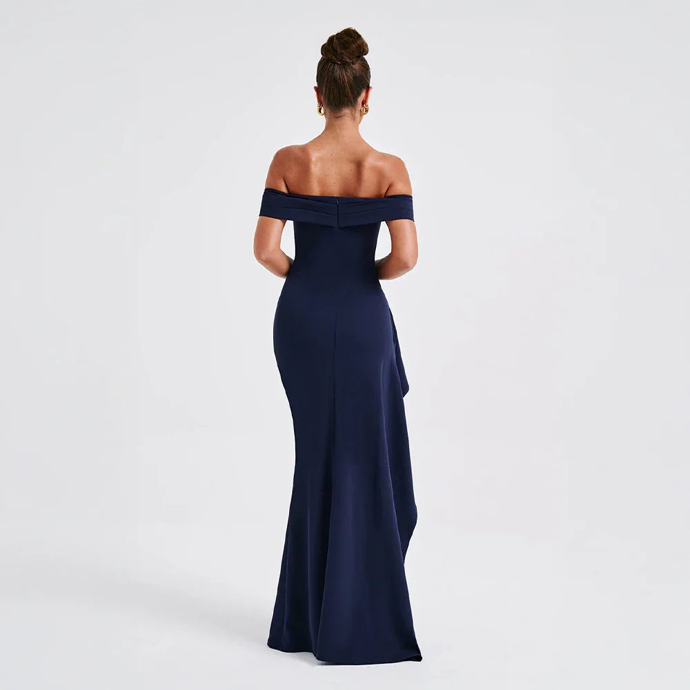OFF-SHOULDER SLIT MAXI DRESS FOR WOMEN