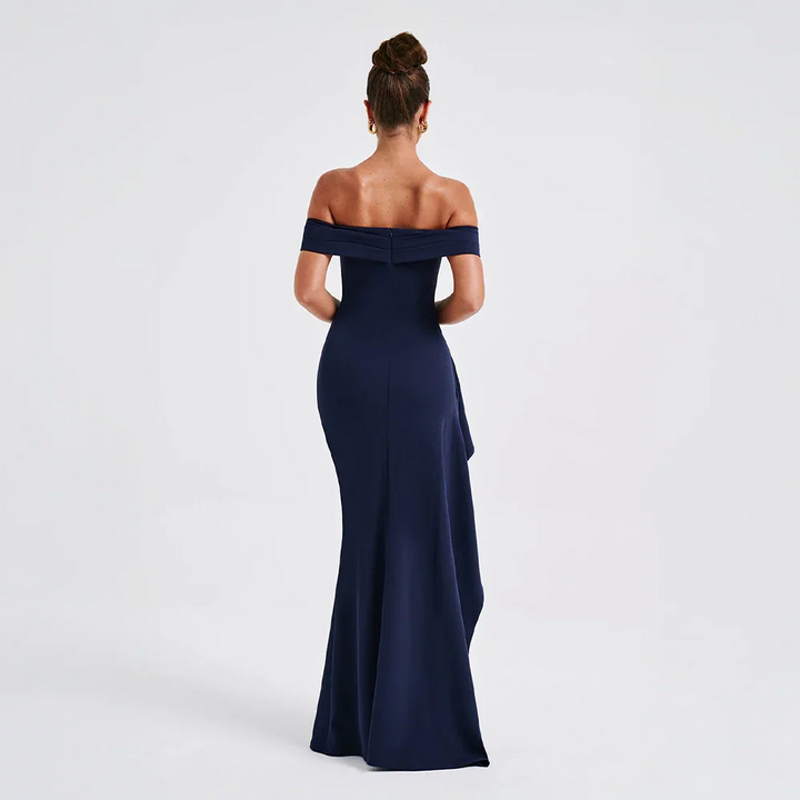 OFF-SHOULDER SLIT MAXI DRESS FOR WOMEN