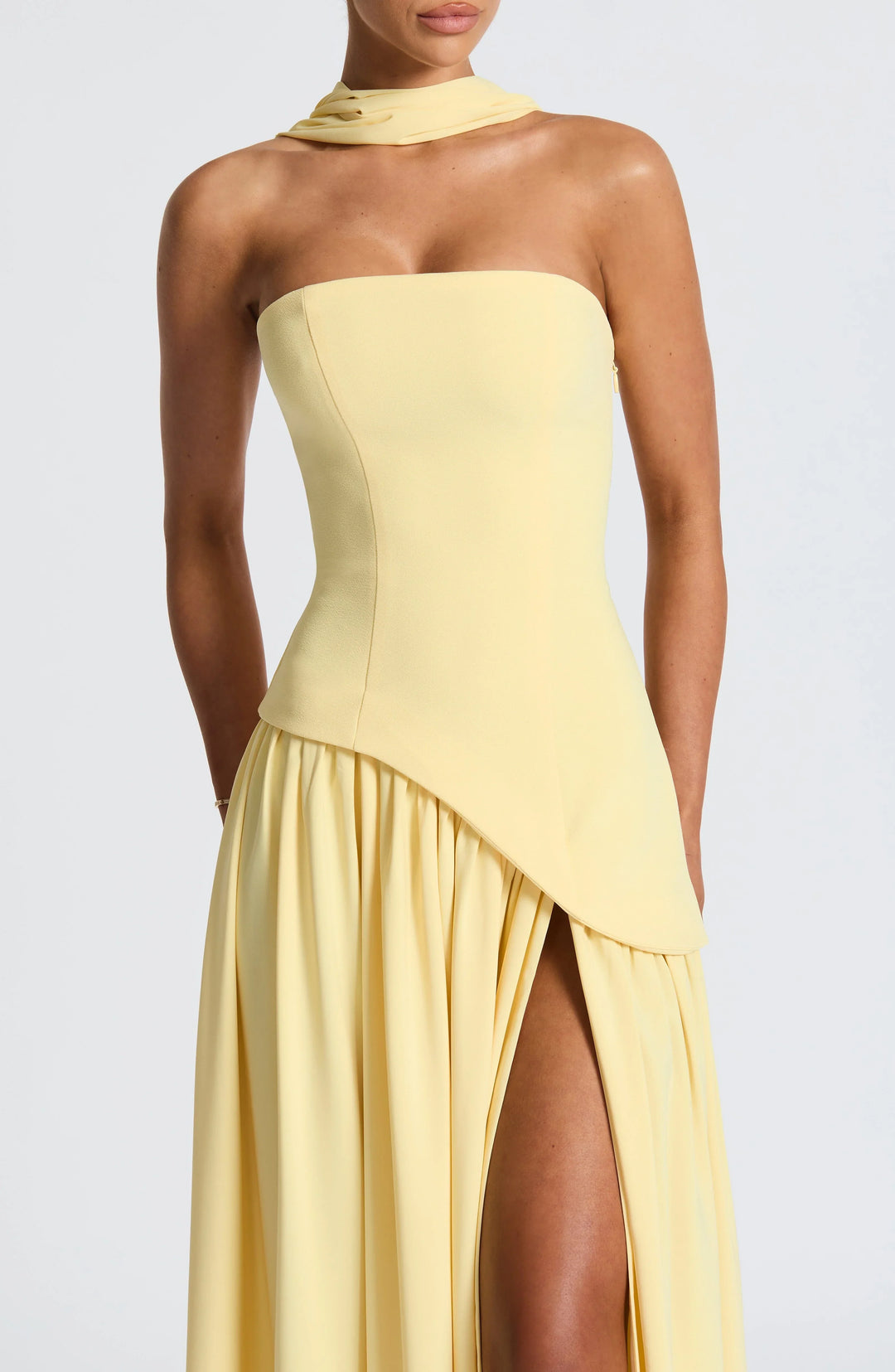 CORSET SLIT MAXI DRESS FOR WOMEN