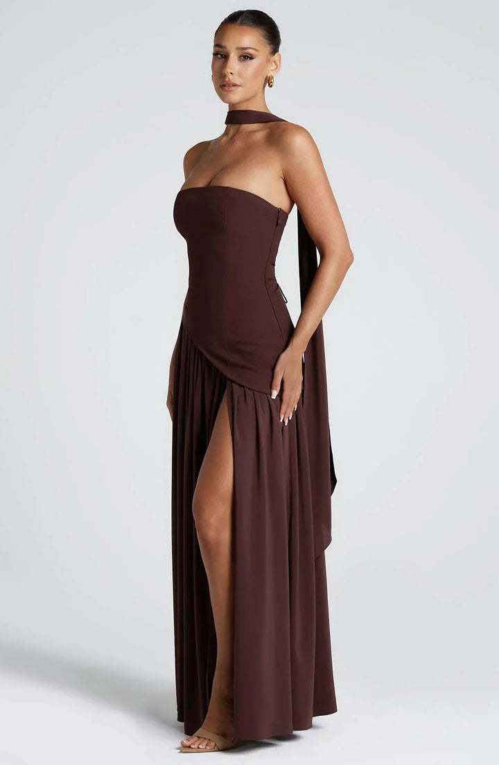 CORSET SLIT MAXI DRESS FOR WOMEN