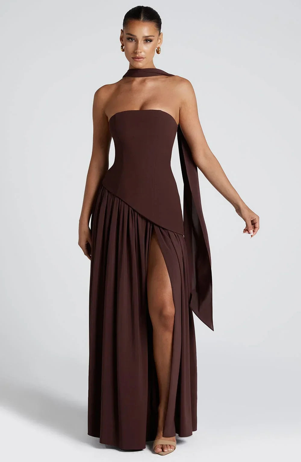 CORSET SLIT MAXI DRESS FOR WOMEN