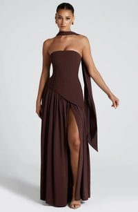 CORSET SLIT MAXI DRESS FOR WOMEN