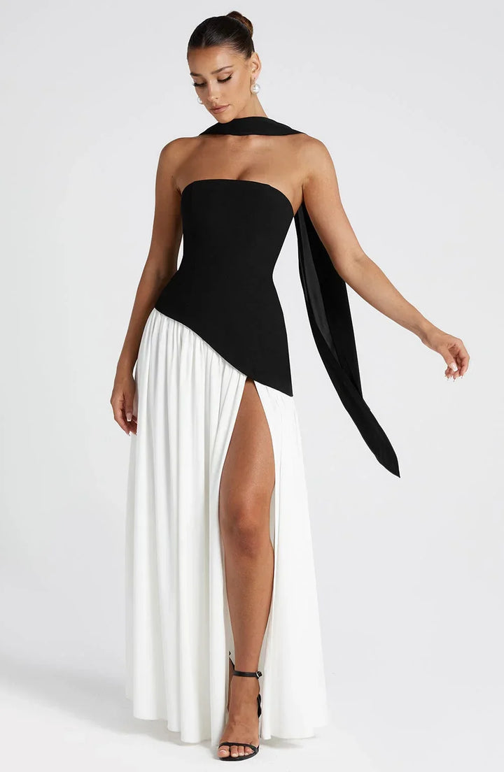 CORSET SLIT MAXI DRESS FOR WOMEN