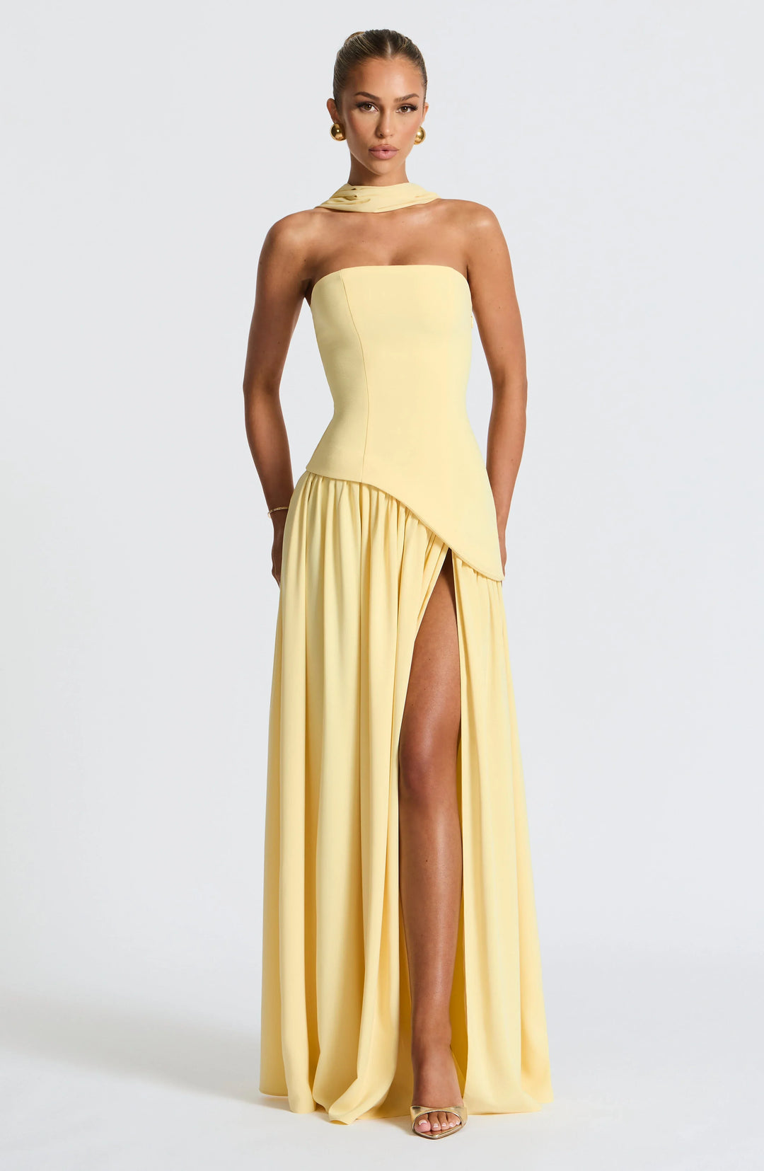 CORSET SLIT MAXI DRESS FOR WOMEN