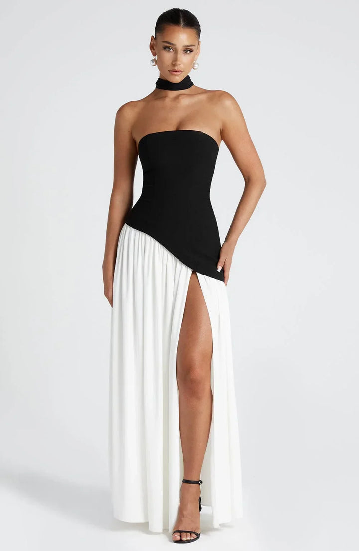 CORSET SLIT MAXI DRESS FOR WOMEN