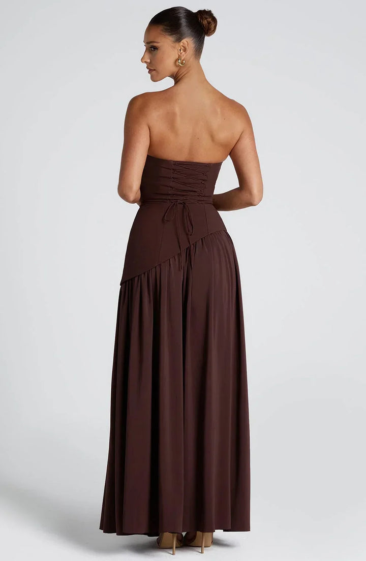 CORSET SLIT MAXI DRESS FOR WOMEN